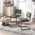 thumbnail image 6 of Zesthouse Mid-Century Modern Dining Chairs Set of 2, Upholstered Faux Leather Dining Room Chairs with Back and Black Legs, Armless Side Chairs for Kitchen & Dining Living Room, Green, 6 of 12