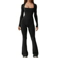 thumbnail image 1 of Jumpsuits for Women Square Neck Wide Leg Full Length Romper Playsuit, 1 of 6