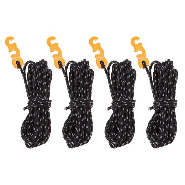 4 Pcs Reflective Camping Tent Guide Rope Guy Line Cord And Adjusters