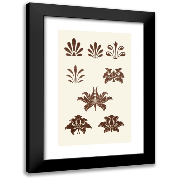 Christopher Dresser 10x14 Black Modern Framed Museum Art Print Titled - The Art of Decorative Design Pl09 (1862)