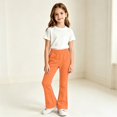 thumbnail image 5 of CPNG Girls Flare Sweatpants Solid Color Elastic High Waist Wide Leg Bell Bottoms Sweat Pants Loose Casual Baggy Flare Pants, 5 of 5