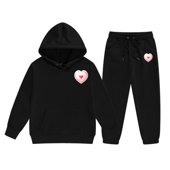 Tiweut Casual Kids Outfits 2 Piece Loose Hoodie and Sweatpants Unisex Suit Set