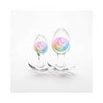 thumbnail image 1 of NS Novelties Cosmic Glams Silicone Glass Anal Plug Kit, 2 Piece Set, Rainbow, 1 of 5