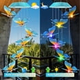 thumbnail image 4 of Campanillas de viento solares con forma de mariposa en forma de zeiliuled que cambian de color para exteriores, 4 of 7