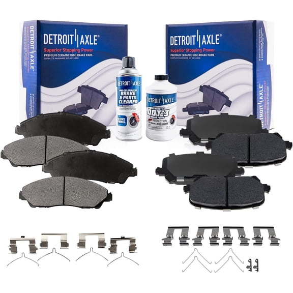 Detroit Axle - Front and Rear Ceramic Brake Pads for 2016-2022 Honda Pilot 2014-2016 Acura MDX 2017-2025 VW Ridgeline