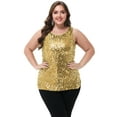 thumbnail image 6 of Womens Plus Size Sleeveless Sequin Tops Sparkle Shine Tank Top, 6 of 7