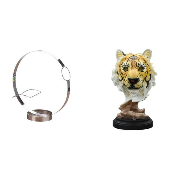 Portabotellas De Hierro Para Vino, Organizador De Exhibición De Botellas De Vino Tinto Y Bebidas Para Adultos Con Escultura De Cabeza De Tigre, Figura De Animal, Artesanía, Estatua Moderna