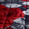 thumbnail image 5 of HIG 3D 3 Piece Red And White Rose Reactive Printed Comforter Set, Queen, 5 of 7