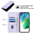 thumbnail image 5 of Tarise Phone Case for Samsung Galaxy S21 FE 5G, Premium PU Leather Card Holder Wrist Strap Magnetic Closure Flip Stand Function TPU Interior Book Cover for Samsung S21 FE 5G Wallet Case, Purple, 5 of 7