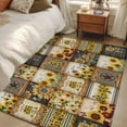thumbnail image 5 of Area Rugs for Living Room 4x6 Ft, Sunflowers Non Slip Area Rugs for Kitchen Bedroom Entryway, Farmhouse Vintage Western Texas Star Plaid Washable Carpet Runner Rug Floor Mats for Bedroom Home Decor, 5 of 9