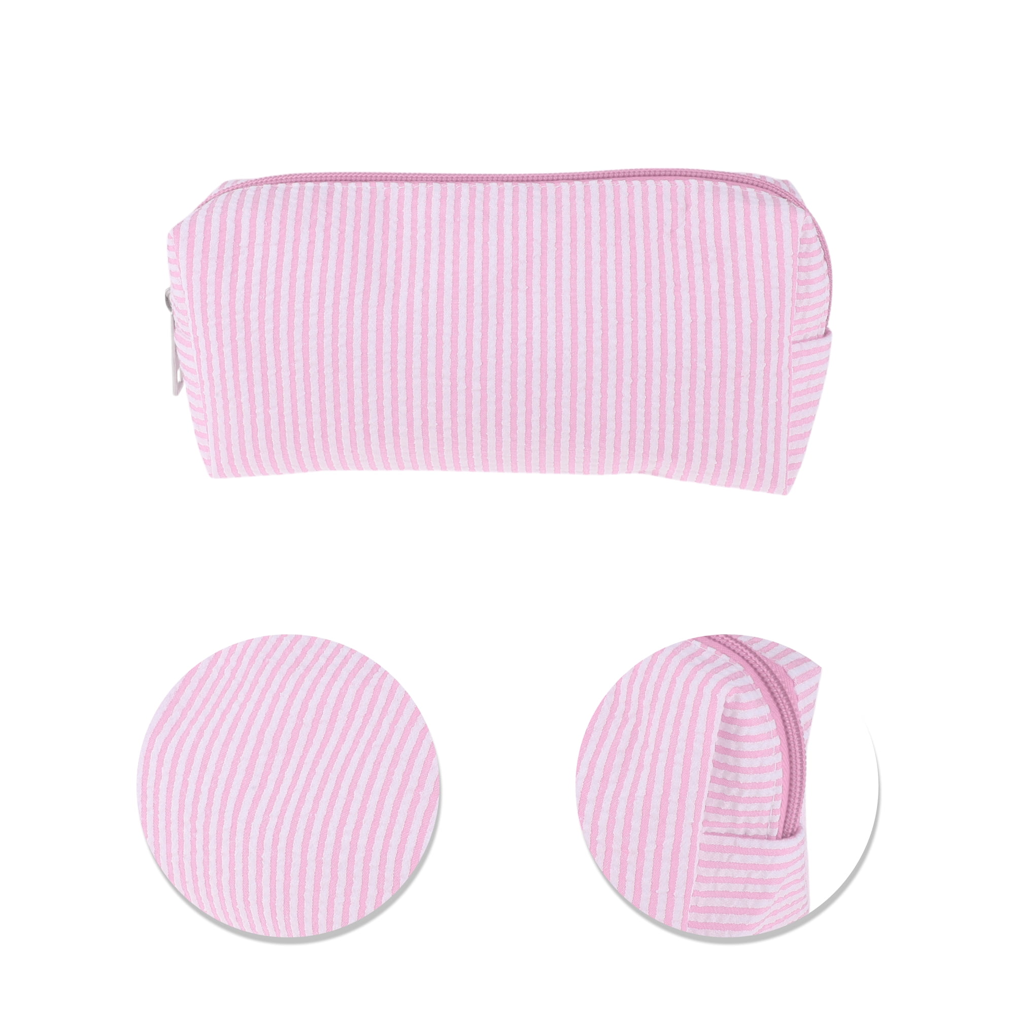 Unique Bargains 1 Pc Lady Portable Rectangle Makeup Bag for Travel Pink