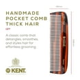 thumbnail image 3 of Kent 12T All Coarse Hair Detangling Comb Wide Teeth Pocket Comb for Thick Curly Wavy Hair. Hair Detangler Comb for Grooming Styling Hair Beard and Mustache. Saw-Cut Hand Polished. Handmade in England, 3 of 24