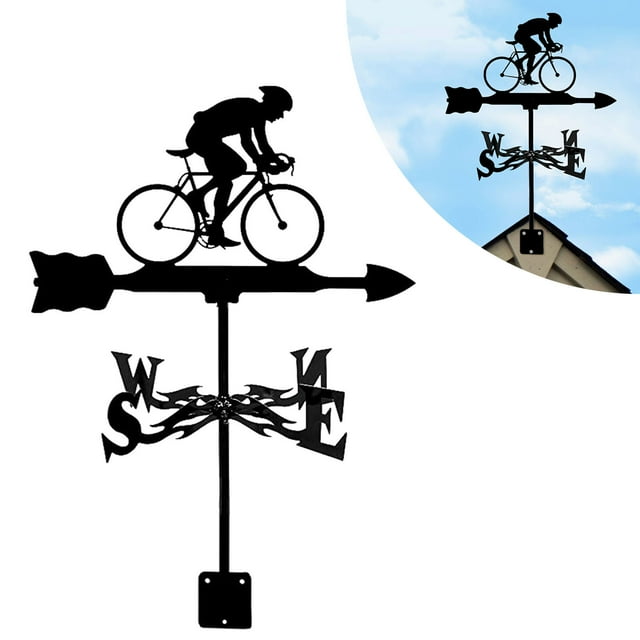 Herramientas y mejoras para el hogar Jardín Veleta Veleta decorativa Siluetas de ciclistas y caballos Esculturas creativas Veleta Indicador de dirección Veleta Herramientas de medición Veleta de acero