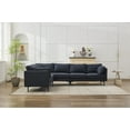 thumbnail image 6 of L Shaped Sectional Sofa with Convertible Chaise, Oversized 6-Seat Corner Couch Set for Living Room, Modern Linen Fabric Sofa with Metal Legs and Storage Ottoman, 6 of 9
