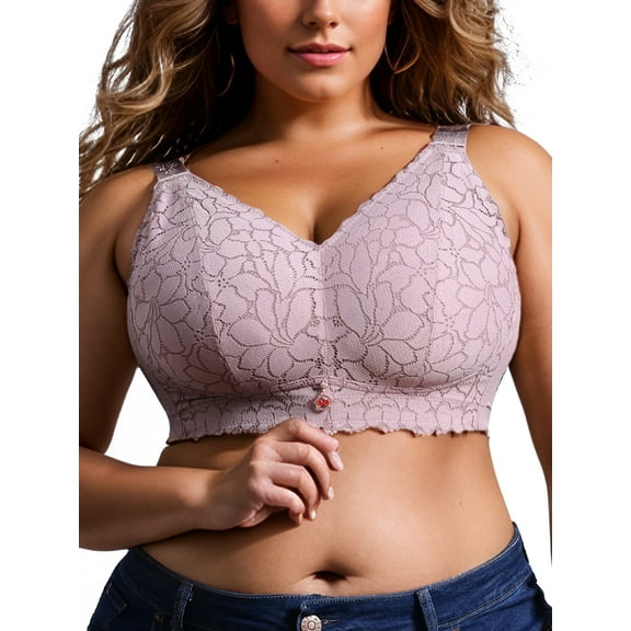 Lace Bras for Women's Seamless Bras Wireless Lace Bra Full Coverage Tshirt Comfort Everyday Bra