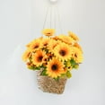 thumbnail image 4 of 6 Bundles Sunflowers Artificial Flowers Daisy Mums Fake Flowers Outdoor UV Resistant No Fade Fall Flowers 24 Stems Greenery Shrubs Indoor Outside Home Wedding Office DIY Garden Décor (Yellow), 4 of 4