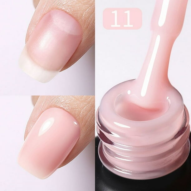 BORN PRETTY-Base de goma Rosa lechosa para uñas, esmalte de uñas con purpurina, barniz semipermanente, Gel UV autonivelante LED, 15ml