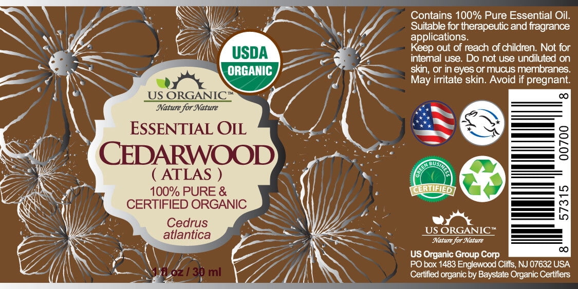 US Organic Cedarwood Essential Oil, 100% Pure Certified USDA Organic
