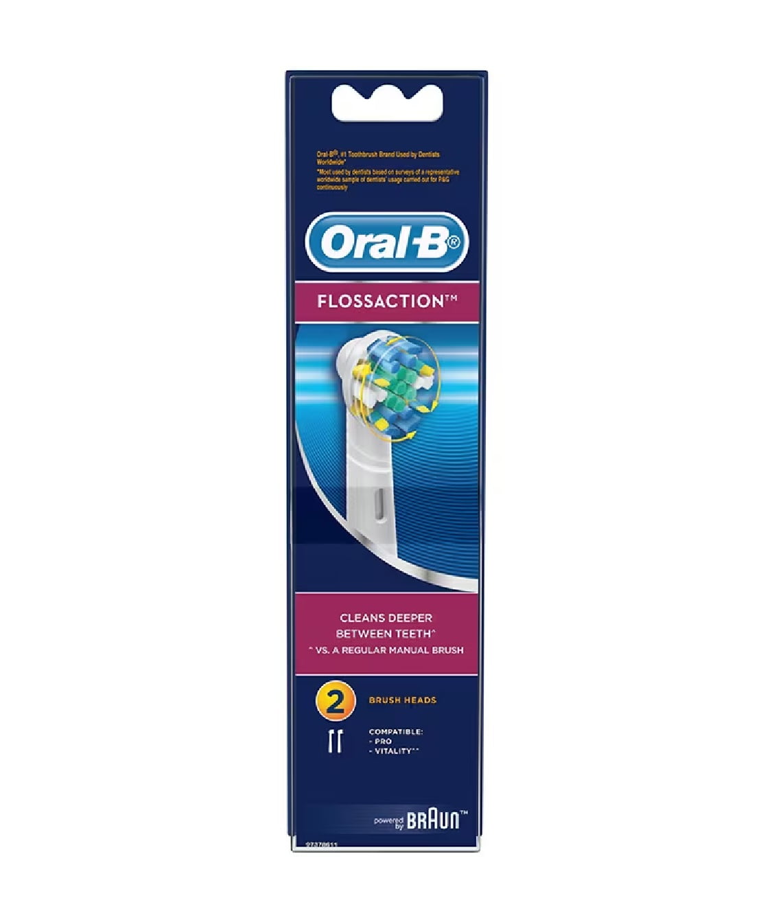 Oral-B FlossAction Electric Toothbrush Replacement Brush Heads, 2 Ct ...