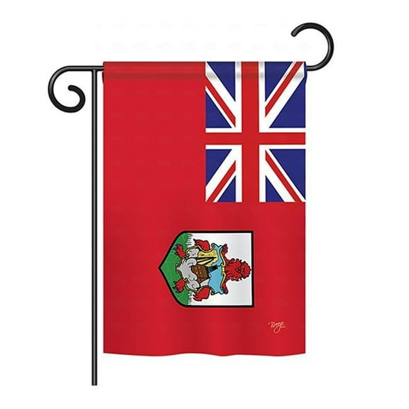 Breeze Decor BD-CY-GS-108265-IP-BO-D-US15-BD 13 x 18.5 in. Bermuda Flags of the World Nationality Impressions Decorative Vertical Double Sided Garden Flag Set with Banner Pole