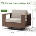 thumbnail image 4 of Ebello Patio Conversation Sets - 360° Swivel Wicker 2 Chairs with Thick Cushions Brown & Beige - SC-06, 4 of 8