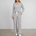 thumbnail image 2 of ibiyuan Womens 2 piece Outfits Lounge Sets Fall Outfits V Neck Knitted Sweater 2025 Matching Sweat Suits Comfy Pajamas Clothes Pockets, 2 of 4