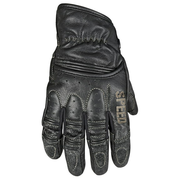 Speed & Strength Rust & Redemption Mens Leather Motorcycle Gloves Black SM