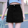 thumbnail image 2 of Womens Jeans Ladies Denim Half Length Plus Size Hip Slimming Skirt Black Pants Sizes L, 2 of 5