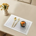 thumbnail image 4 of European Style Pvc Western Placemat White， Kitchen Placemats Heat Place Mats Washable Pvc Table Mats Woven Vinyl Plastic Placemats for Dining Table Non Slip Stain Kitchen Table Placemats, 4 of 7