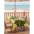 thumbnail image 2 of Outdoor Tablecloth with Umbrella Hole for Patio/Picnic/Party/Camping, Yellow Black Flowers Waterproof Table Cloth Rectangle Table Cover Washable, Modern Abstract Blooms Floral (60"x 84"), 2 of 8
