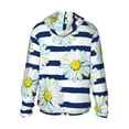 thumbnail image 3 of Daiia Daisy Striped Nautical UPF 50+ Sun Protection Hoodie Jacket Lightweight Long Sleeve Sun Shirt for Women Men with Pocket Hiking Outdoor-Medium, 3 of 9