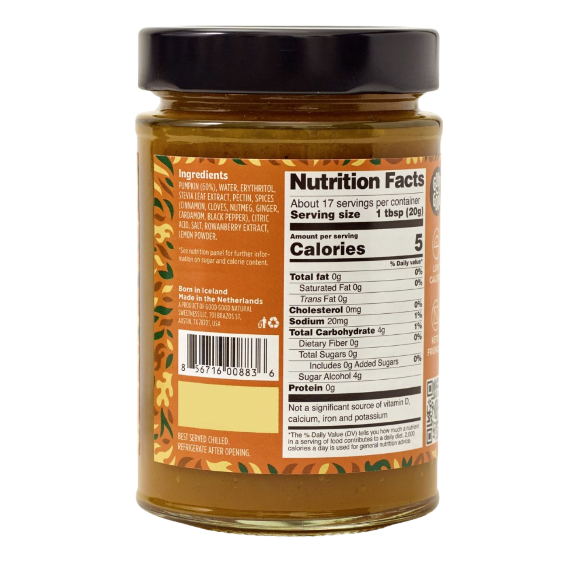 GOOD GOOD Pumpkin Butter No Added Sugar Spread with Cozy Spice Notes