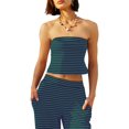 thumbnail image 2 of Set de dos piezas Panadila, top y pantalones estilo marinero a rayas para mujer, 2 of 6
