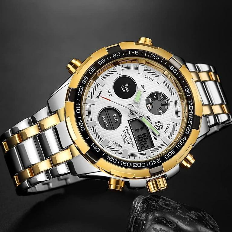 Luxury Chronograph Digital Led Diamond Waterproof cheapest Watch Gold