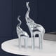 thumbnail image 4 of Conjunto de 2 figuras de madre y bebé, escultura animal para decoración del hogar , Plata, 4 of 7