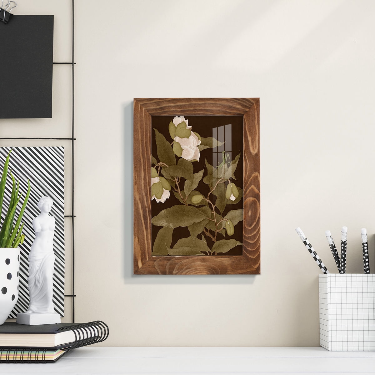Asian Brocade I - Framed Print w/glass - Walnut