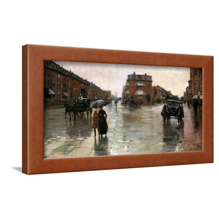 Rainy Day, Boston, 1885 Framed Print Wall Art By Childe (Best Places In Boston For A Rainy Day)
