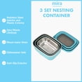 thumbnail image 6 of MIRA 3 Set Stainless Steel Lunch Containers with Anti-Slip Bottom and Transparent Lid, Rectangular Frost, 6 of 7