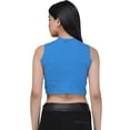 thumbnail image 4 of eloria Women's Top High-Neck Sleeveless Crop Tank Top Color: Blue | Size: XXL, 4 of 6