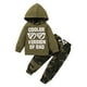 thumbnail image 1 of Ropa para bebé niño, sudadera con capucha de manga larga con estampado de letras divertidas y pantalones, 1 of 5