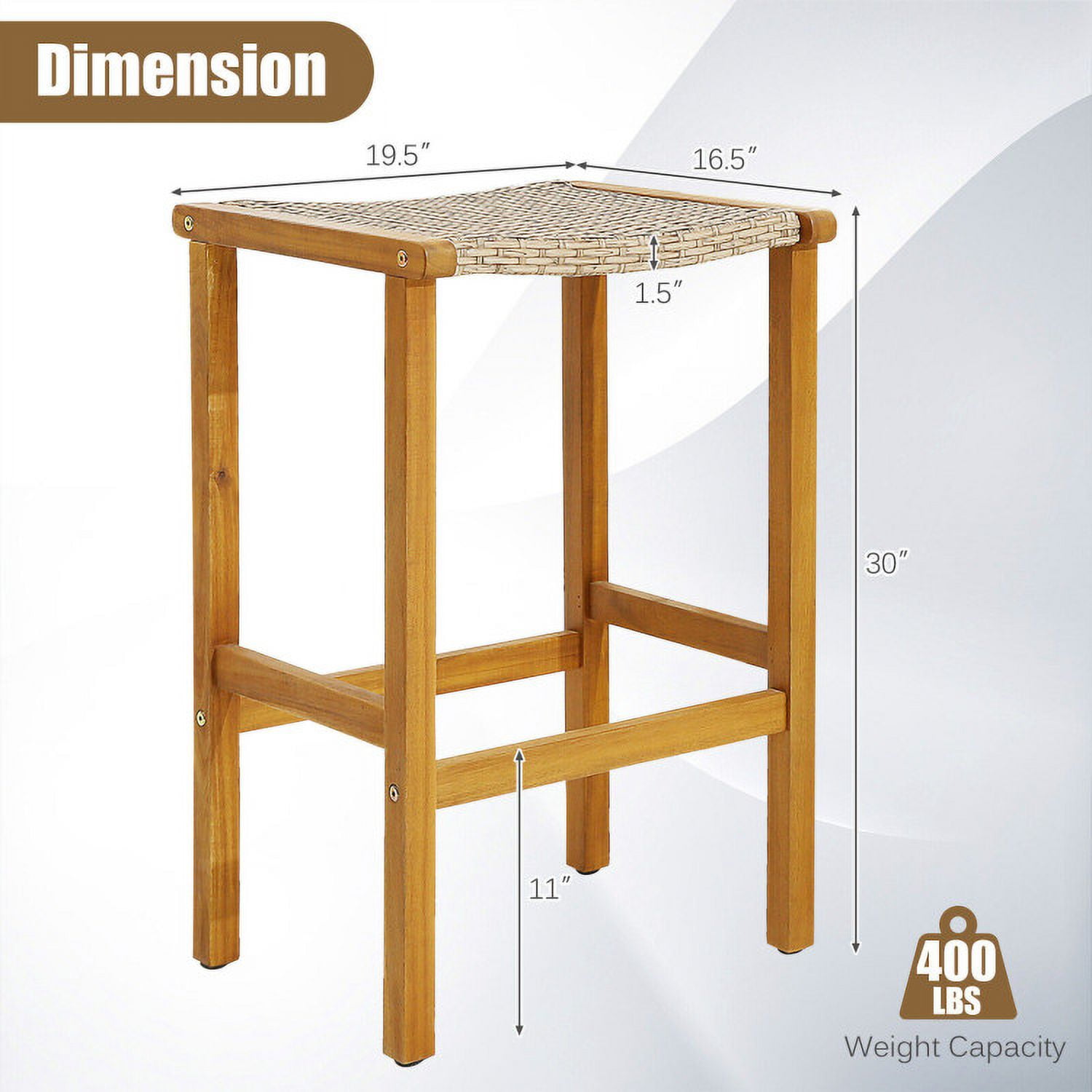 Aimee Lii Patio Wood Bar Stools Set of 2/4-4 Pieces, Outdoor Patio Furniture Aimee Lii Patio Wood Bar Stools Set of 2/4-4 Pieces, Outdoor Patio Furniture