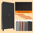 thumbnail image 4 of avobird 71'' 2 Shapely Doors Cabinet, Metal Storage Cabinet with Doors and Adjustable Shelves, for Bedroom, Living Room, Kitchen, Black, 4 of 6