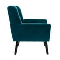 thumbnail image 5 of Modern Velvet Accent Chair, Mid Century Upholstered Single Sofa Club Chair with Tight Backrest and Armrest, Leisure Reading Chair for Living Room Bedroom Indoor Home, Teal, 5 of 9