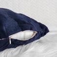thumbnail image 5 of Home Soft Things 2-Pc Tatami Embroidery Plush Faux Fur pillow covers - Dark Sapphire - 14"x26", 5 of 8