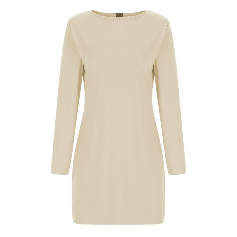 Cavosen Going out Dresses for Women Beige Long Sleeve Mini Dress Wrap Boat Neck Knee Length Short Dress Solid Clubwear Casual Trendy Dress Party Cavosen Going out Dresses for Women Beige Long Sleeve Mini Dress Wrap Boat Neck Knee Length Short Dress Solid Clubwear Casual Trendy Dress Party
