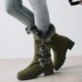 thumbnail image 2 of Women's Mid-Calf Boots Autumn and Winter Fashion Suede Warm Furry Boots with Belt Buckle and Thick Soles, 2 of 8