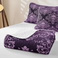 thumbnail image 4 of Homewish Boho Skull Skeleton Twin Quilt Set,Vintage Damask Twin Coverlet Set,Purple,Halloween Duvet,2 Pieces, 4 of 7