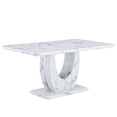 thumbnail image 4 of NYEESS 63" White Faux Marble Rectangular Dining Table for 6-8, Modern Style with MDF Base, Scratch Resistant, for Kitchen or Dining Room, 4 of 10