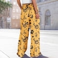 thumbnail image 7 of Petite Floral Print Palazzo Pants for Women High Waist Wide Leg Dressy Beach Vacation Trousers Yellow 2XL, 7 of 7