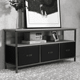thumbnail image 1 of Mueble para TV de 47.2 Pulgadas – Hasta 55 Pulgadas – Consola Multimedia – 3 Cajones de Tela y Estante – Sala y Dormitorio – Negro y Gris, 1 of 15
